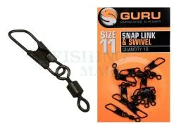 Guru Agrafki Z Krętlikiem Snap Link + Swivel