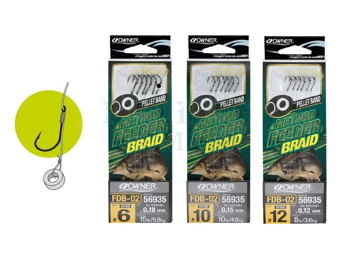 Owner Przypony Z Plecionki Do Method Feeder Z Gumką FDB-02 3 Owner Przypony Z Plecionki Do Method Feeder Z Gumką FDB-02